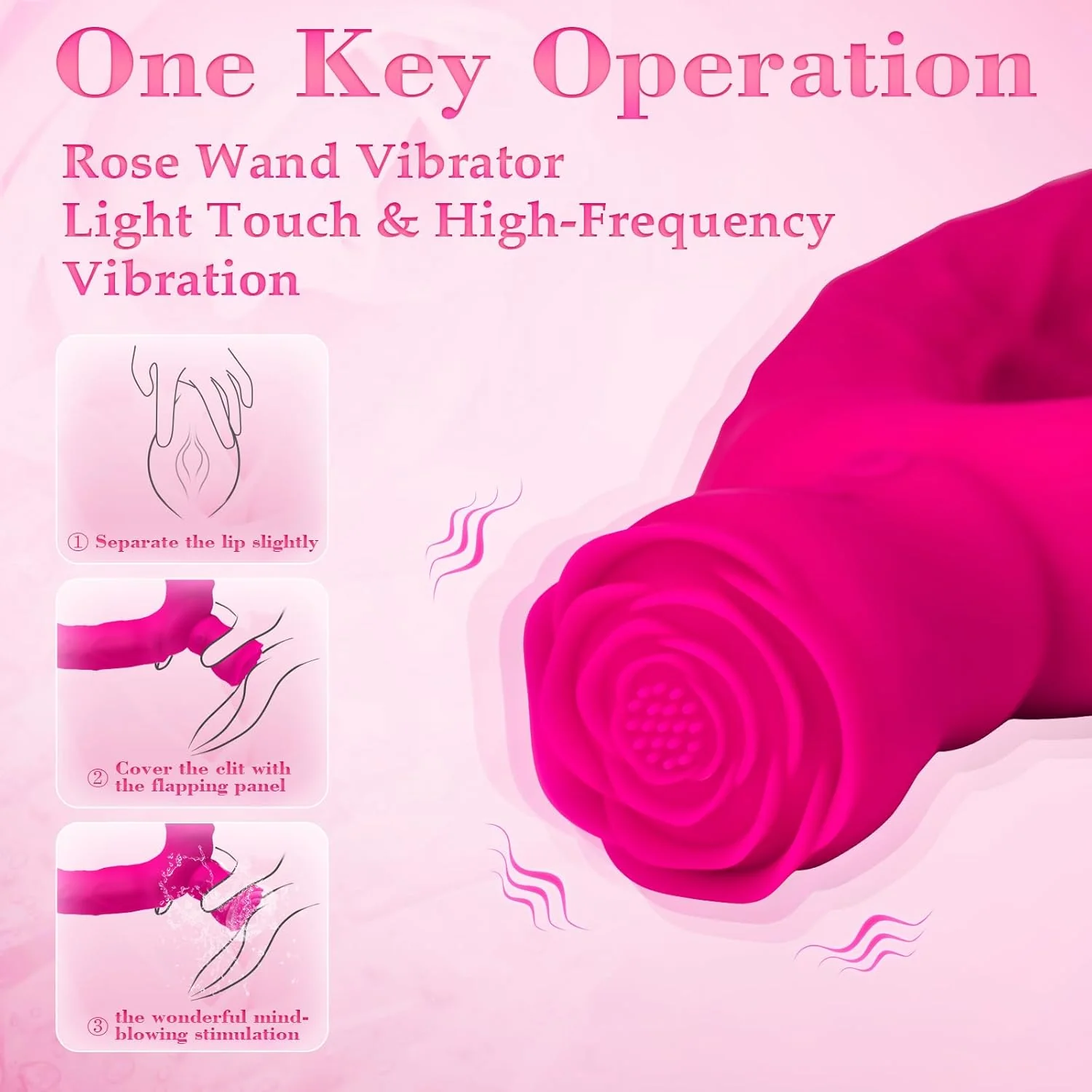 Double Ended Vibrating Rose Dildo Anal Dildo with 10 Vibrating Modes - Image 5