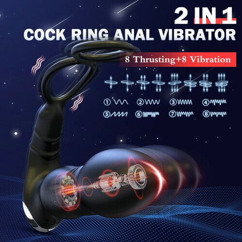 Double Lock Ring Sperm Prostate Massager Remote Control Anal Plug - Image 3