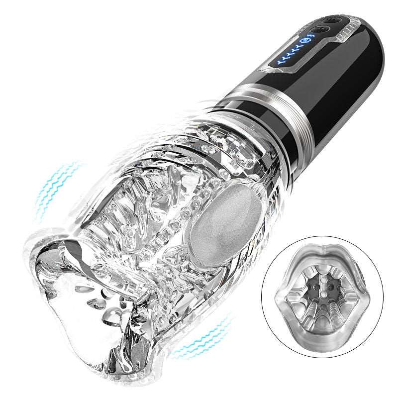 Gawk Gawk 6000 Amber 5.0 Double Egg Vibrators 5 Thrusting 7 Vibrating Oral Sex Handheld Male Masturbator