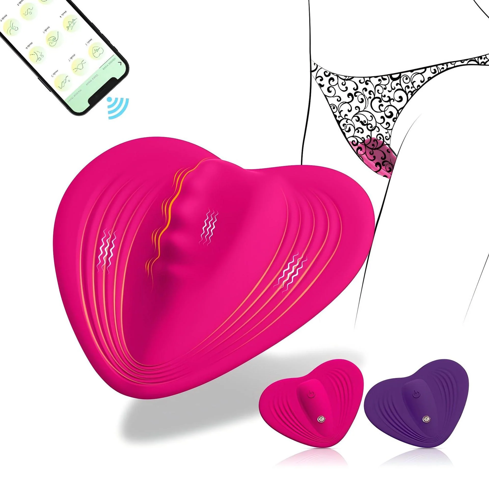 Heart-Shaped Invisible Wireless Remote Control Wearable Vibrator - Image 6