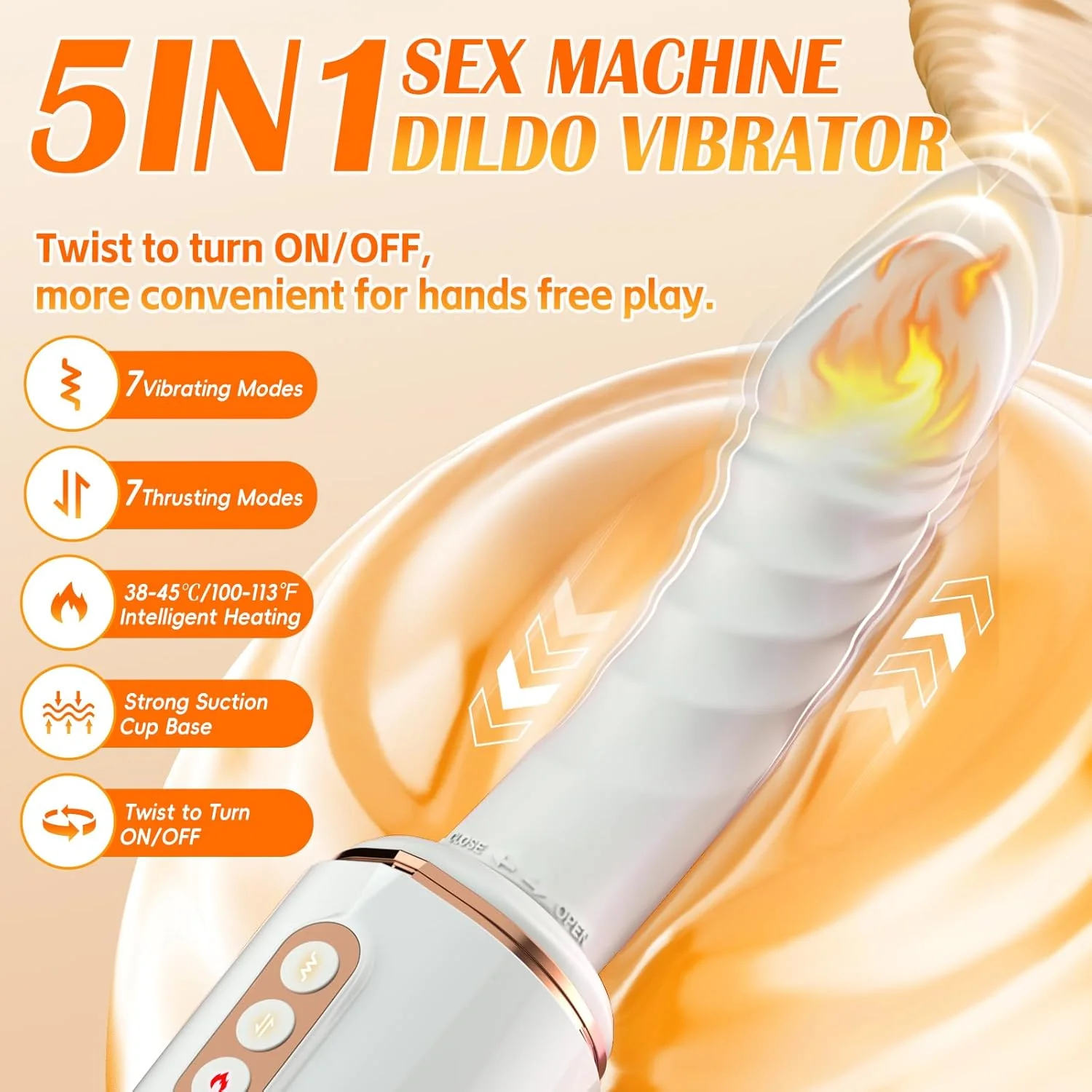 Honey 7 Thrusting Heating Sex Machine Vibrator with Sucker - Image 2