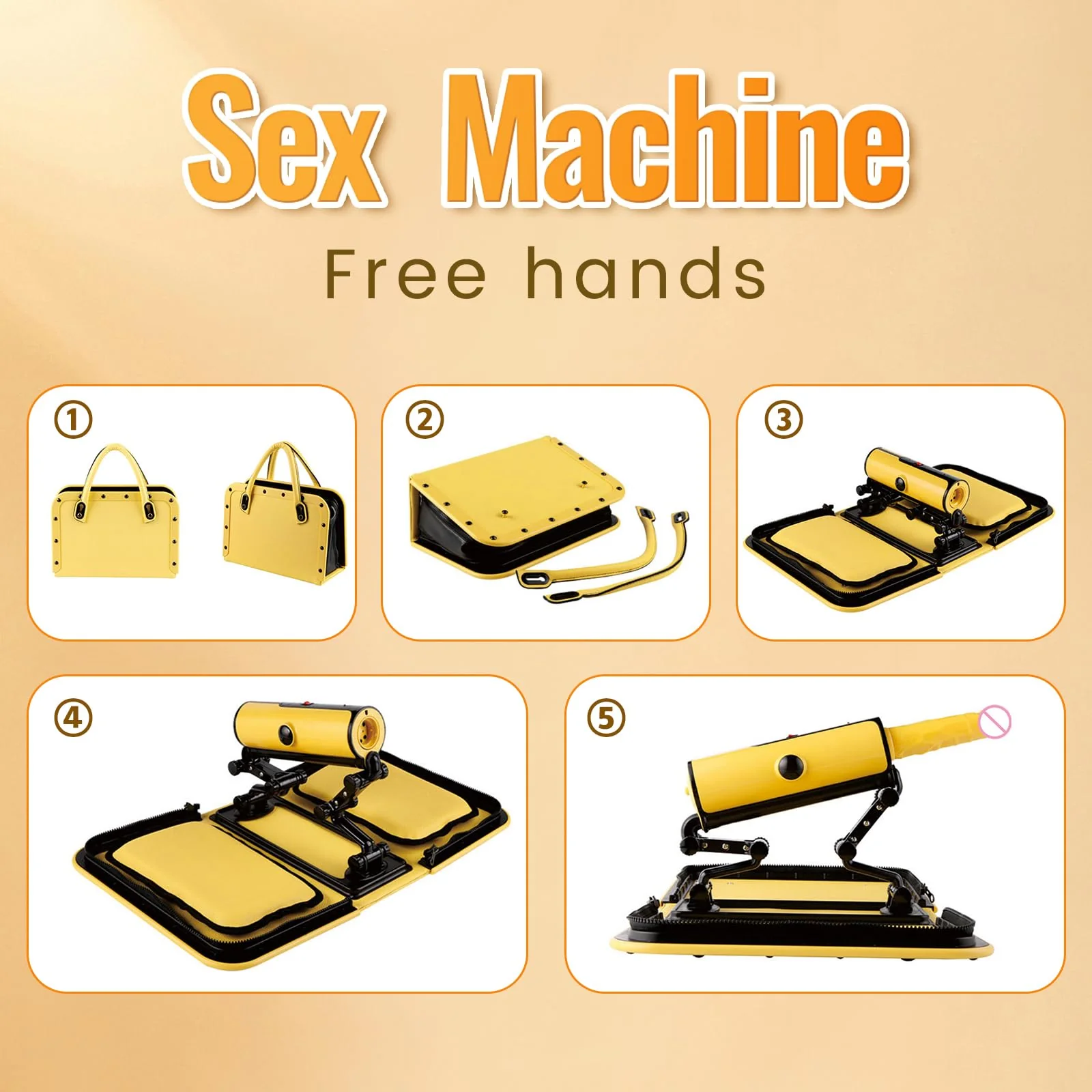 Leather Bag 1.0 Female Sex Machine Masturbation Pumping Gun With Dildos - Image 4