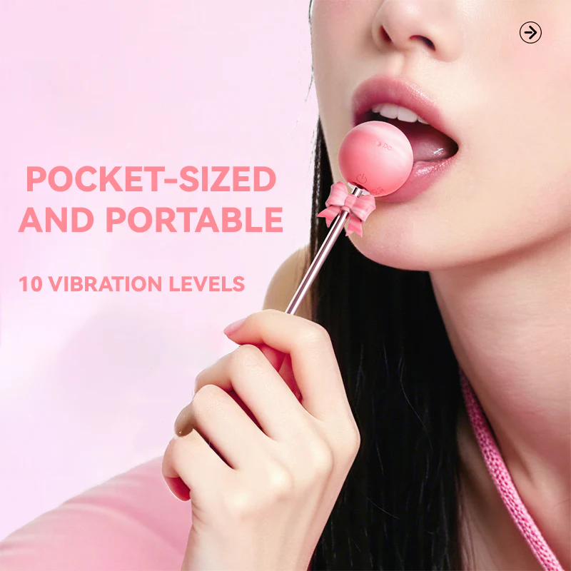 Lollipop Vibrator 10-Frequency Strong Shock Double-Headed Available Point Tide AV Stick - Image 2