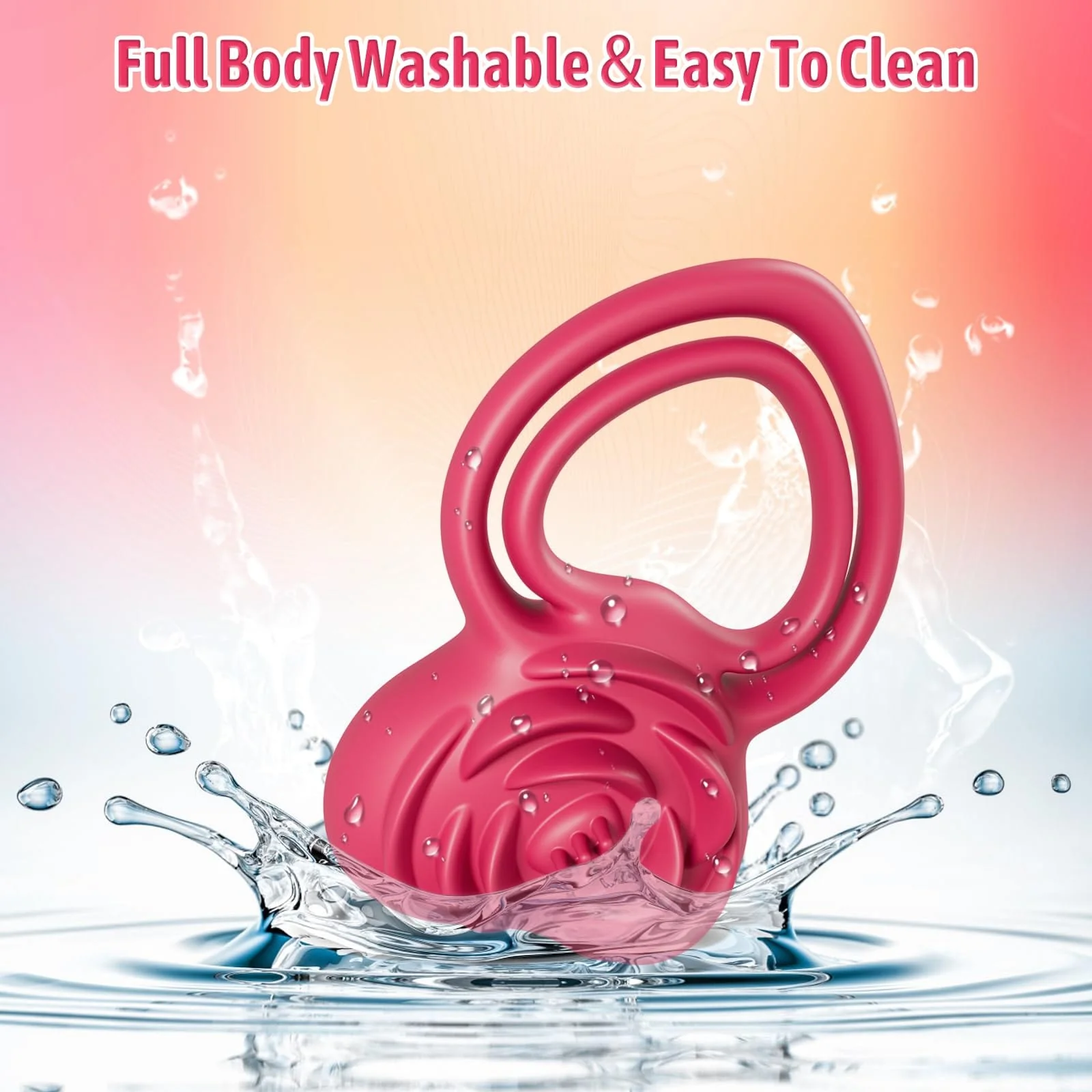 2 in 1 Vibrating Cock Ring Rose Vibrator - Image 2