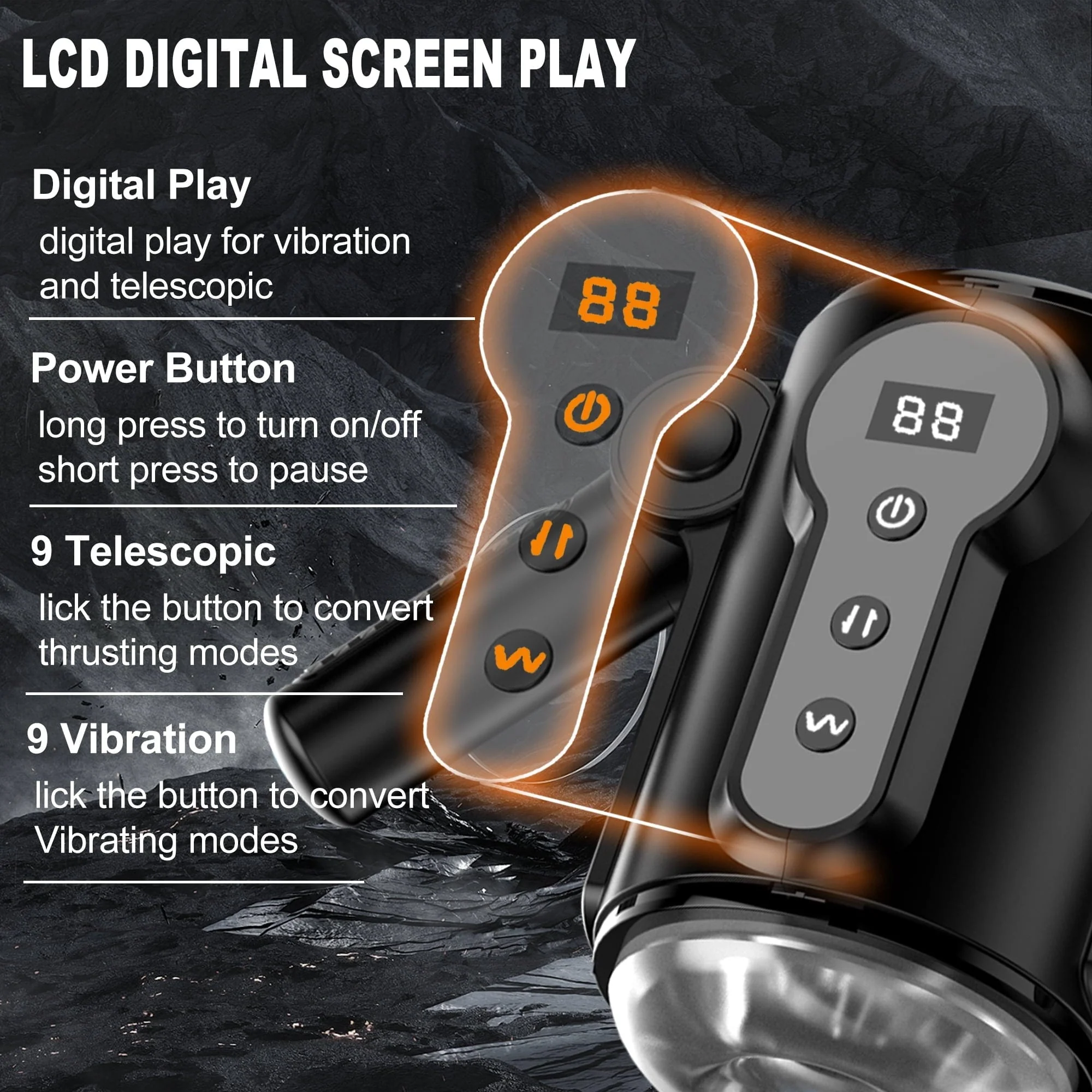Telescopic Vibrating Male Masturbator for Man: Game Male Masturbator Pulse - Image 2