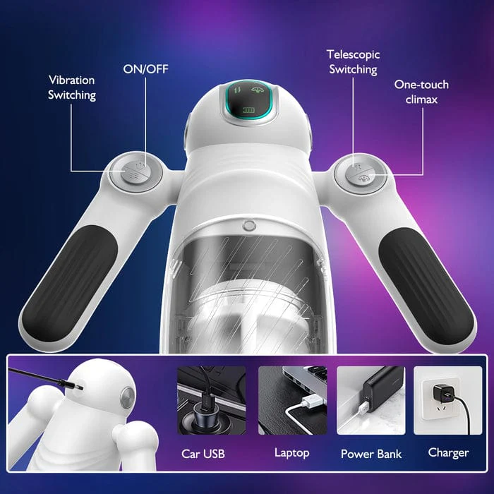 Bella Bot Robot Telescopic Vibrating Male Penis Stroker - Image 5