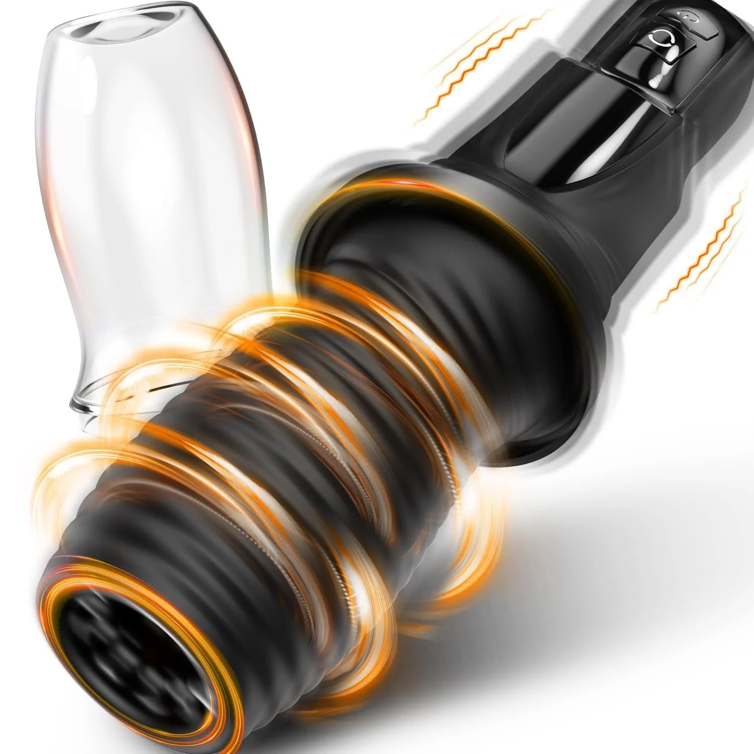 Gawk Gawk Black (With Cover) Tivino Rotating Vibration Male Masturbator - Image 2