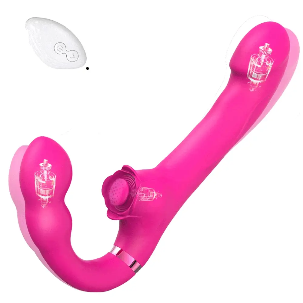 3-in-1 Rose Clit Stimulator Dual Motor Shock Panty Vibrator - Image 2