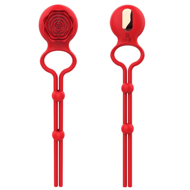 Rose Ring Locking Vibrating Penis Ring Couple Toy - Image 2