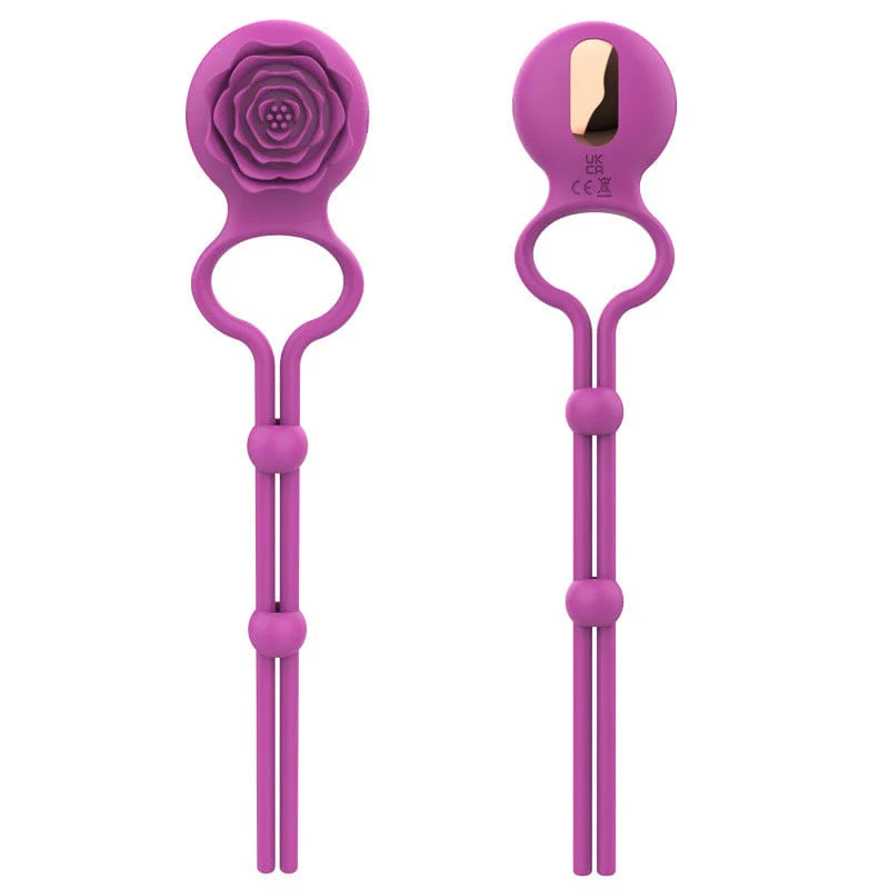 Rose Ring Locking Vibrating Penis Ring Couple Toy - Image 3