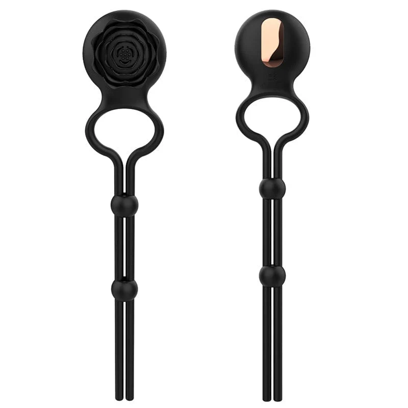 Rose Ring Locking Vibrating Penis Ring Couple Toy - Image 4