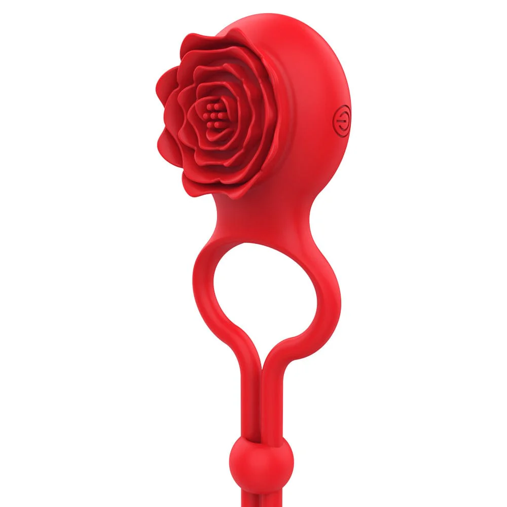 Rose Ring Locking Vibrating Penis Ring Couple Toy - Image 6