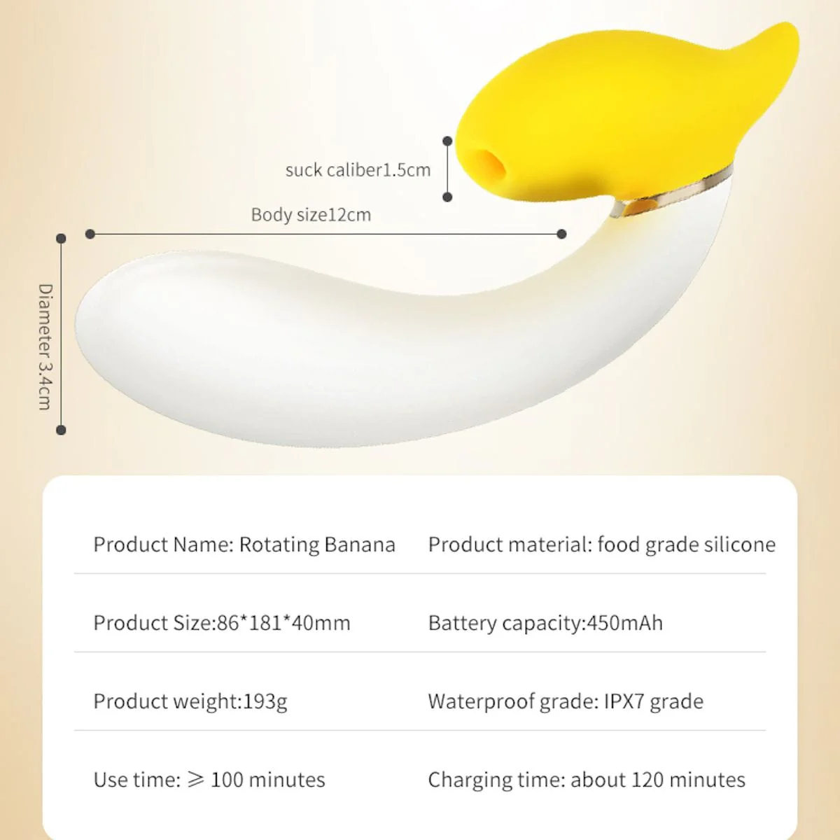 Rotating Banana Vibrator Sucking Double Vibration Masturbation Sex Toy - Image 5