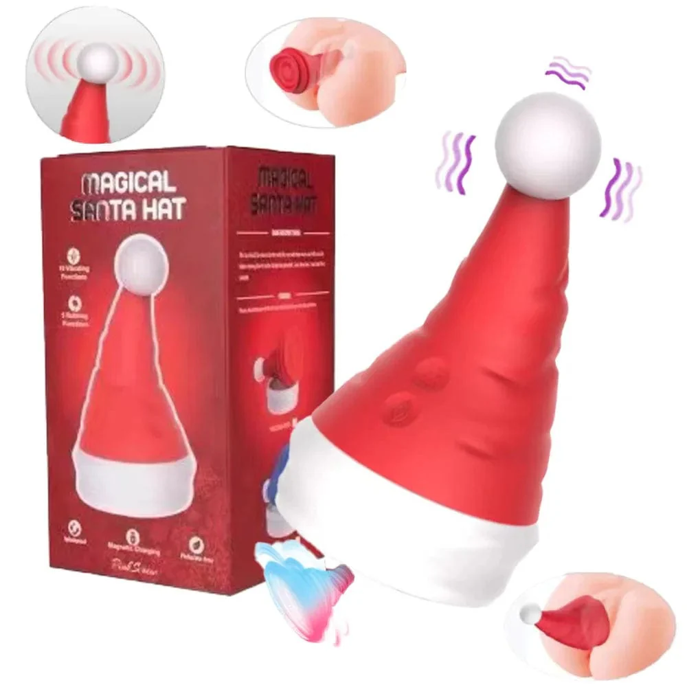 Santa Hat Vibrator 15 Speed Cunnilingus Masturbator Clit G-Spot Stimulator For Christmas - Image 2