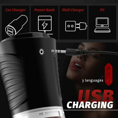 4 Sucking Modes Penis Cup 7 Tongue Licking Male Masturbator Cup - Image 3