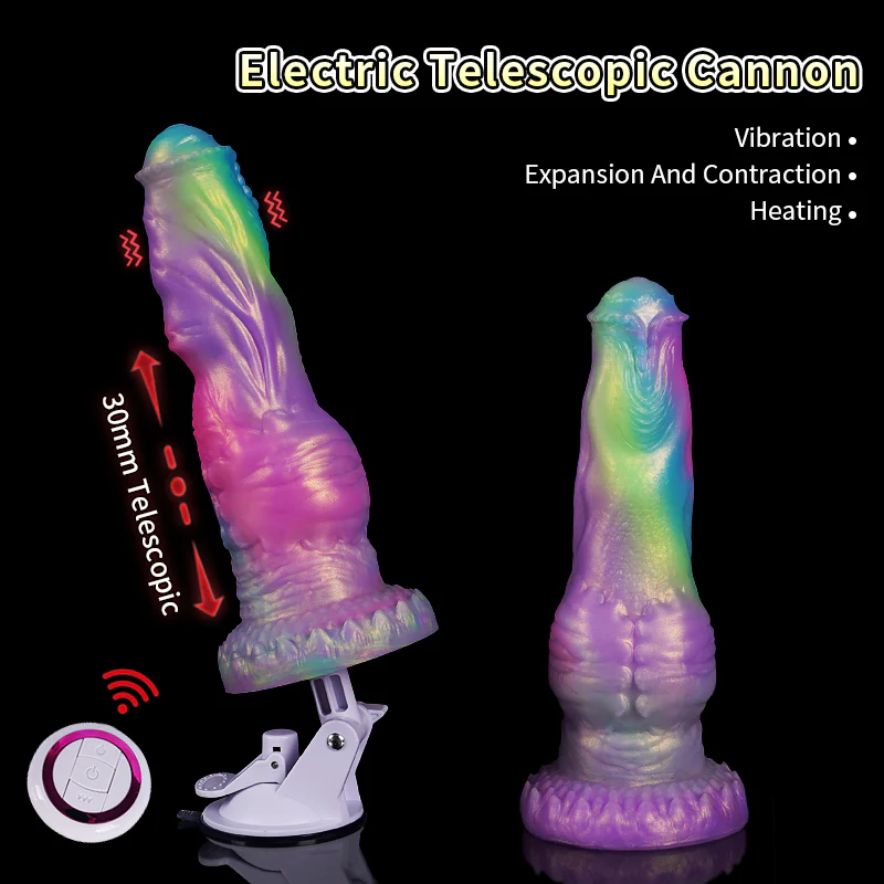 Mixed Color Monster Dildo Auto Thrusting Sex Machine With Suction Cup Base - Image 3