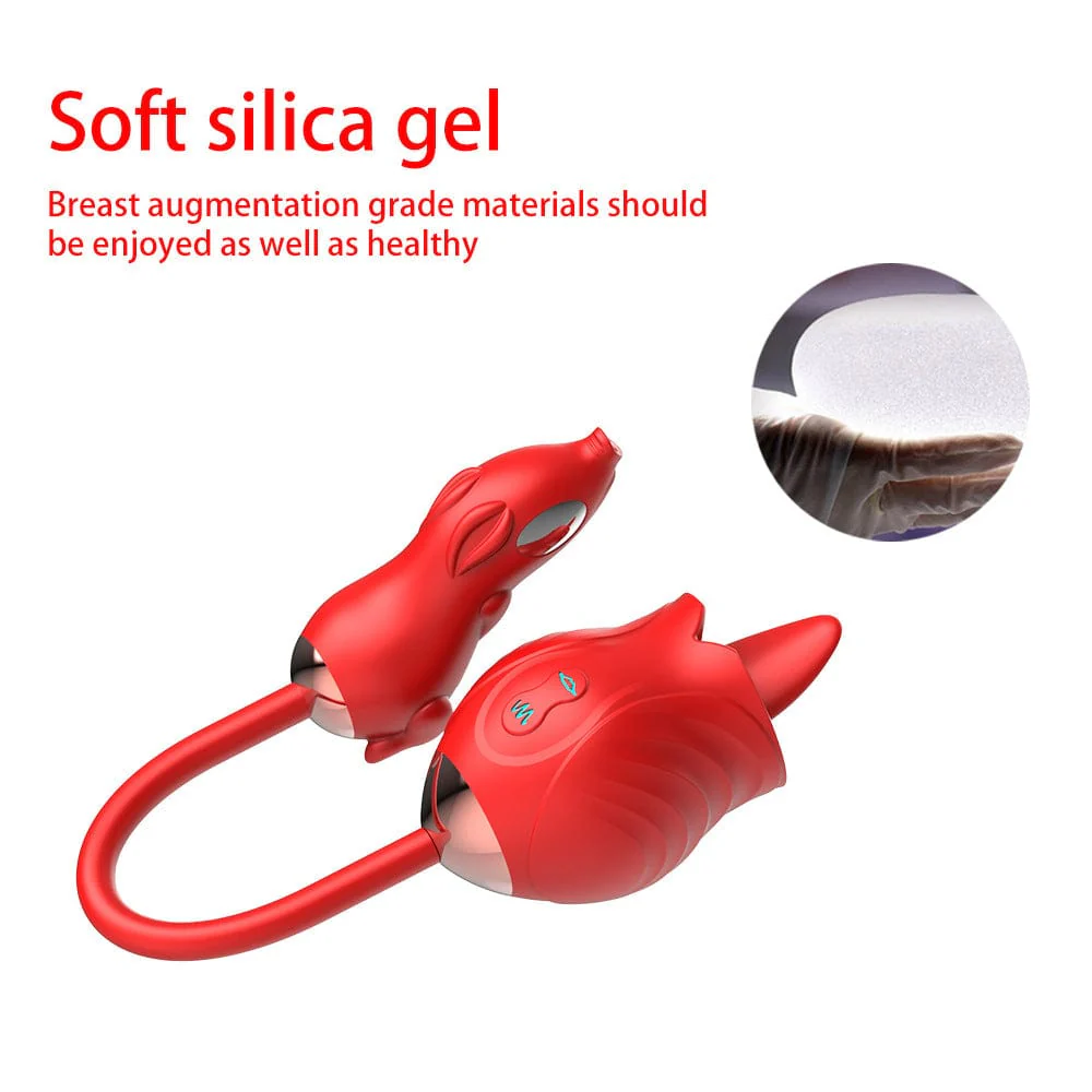 New Rose Double Head Tongue Licking Vibration Jump Egg For Women - Image 2