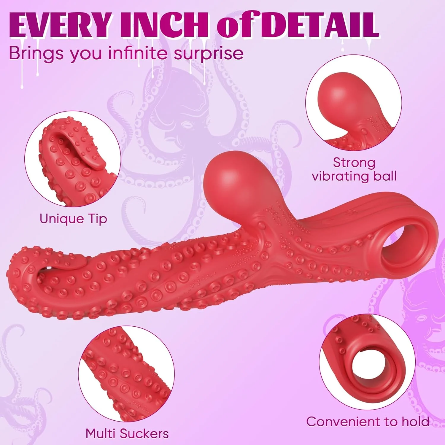 Octopus Tentacle Vibrating G-Spot Vibrator With Pull Ring - Image 3