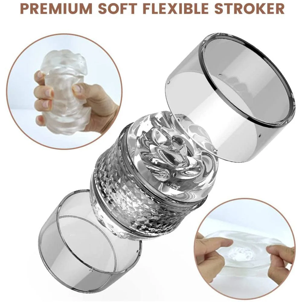 Open Ended Manual Suction Blowjob Penis Stroker with Case - Image 3