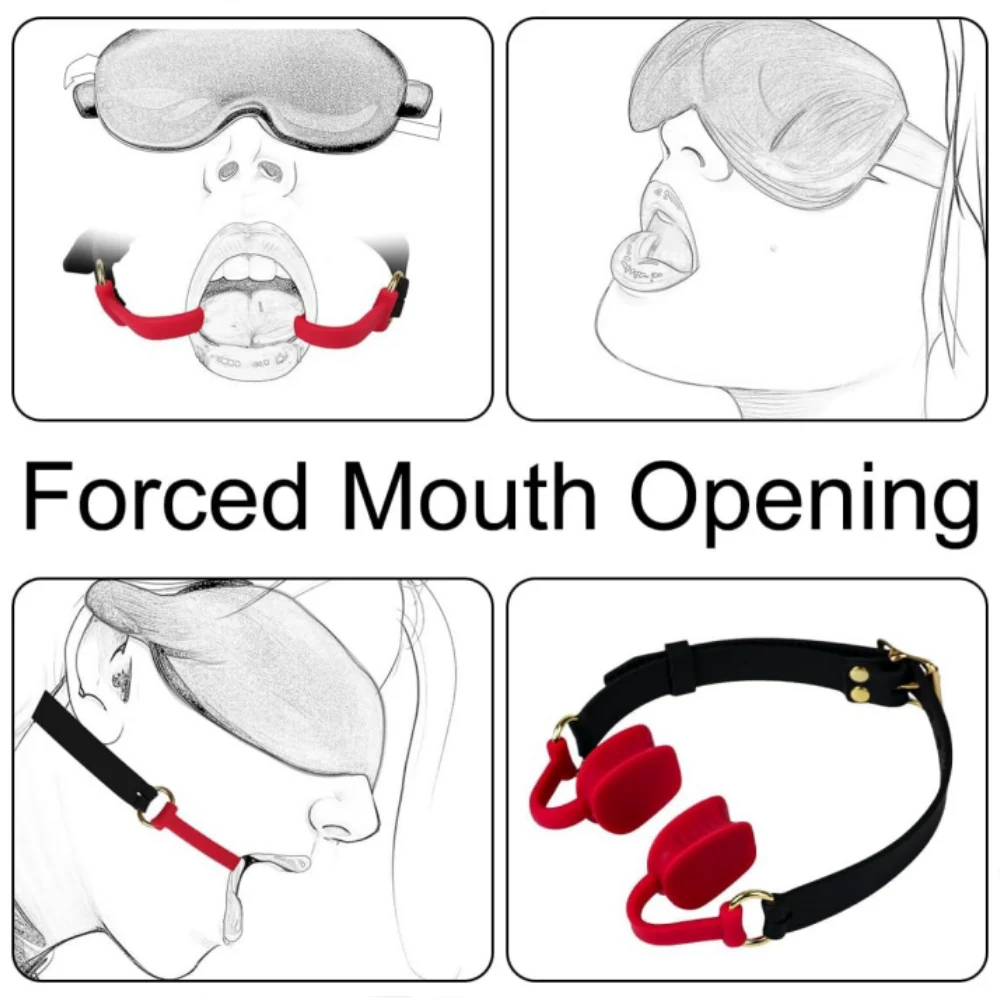 Open Mouth O-Ring Gag with Adjustable Leather Strap - Image 2