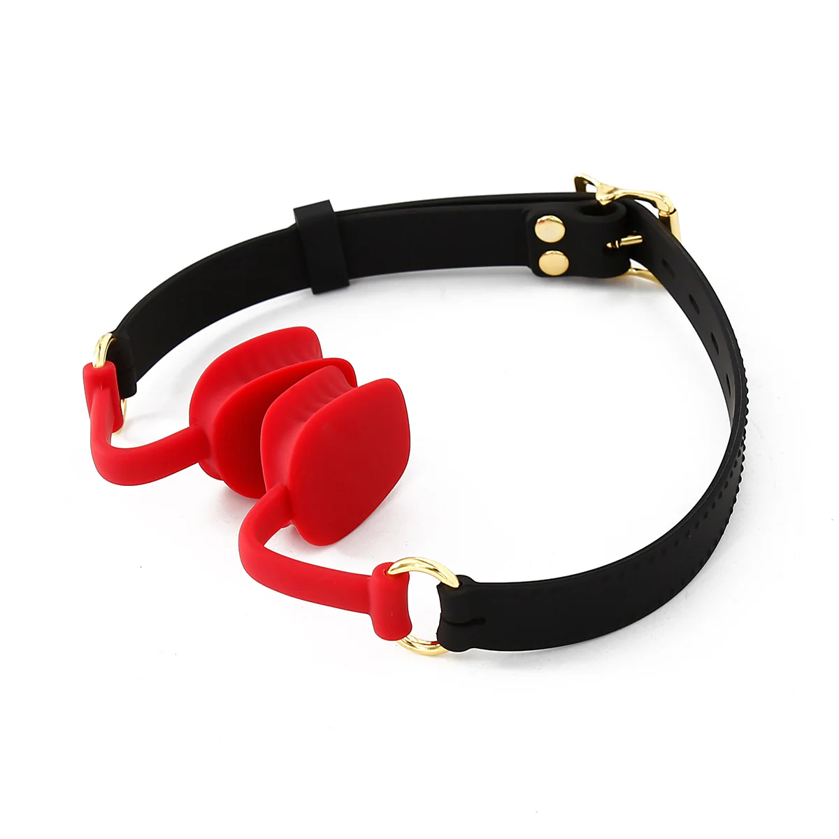 Open Mouth O-Ring Gag with Adjustable Leather Strap - Image 8