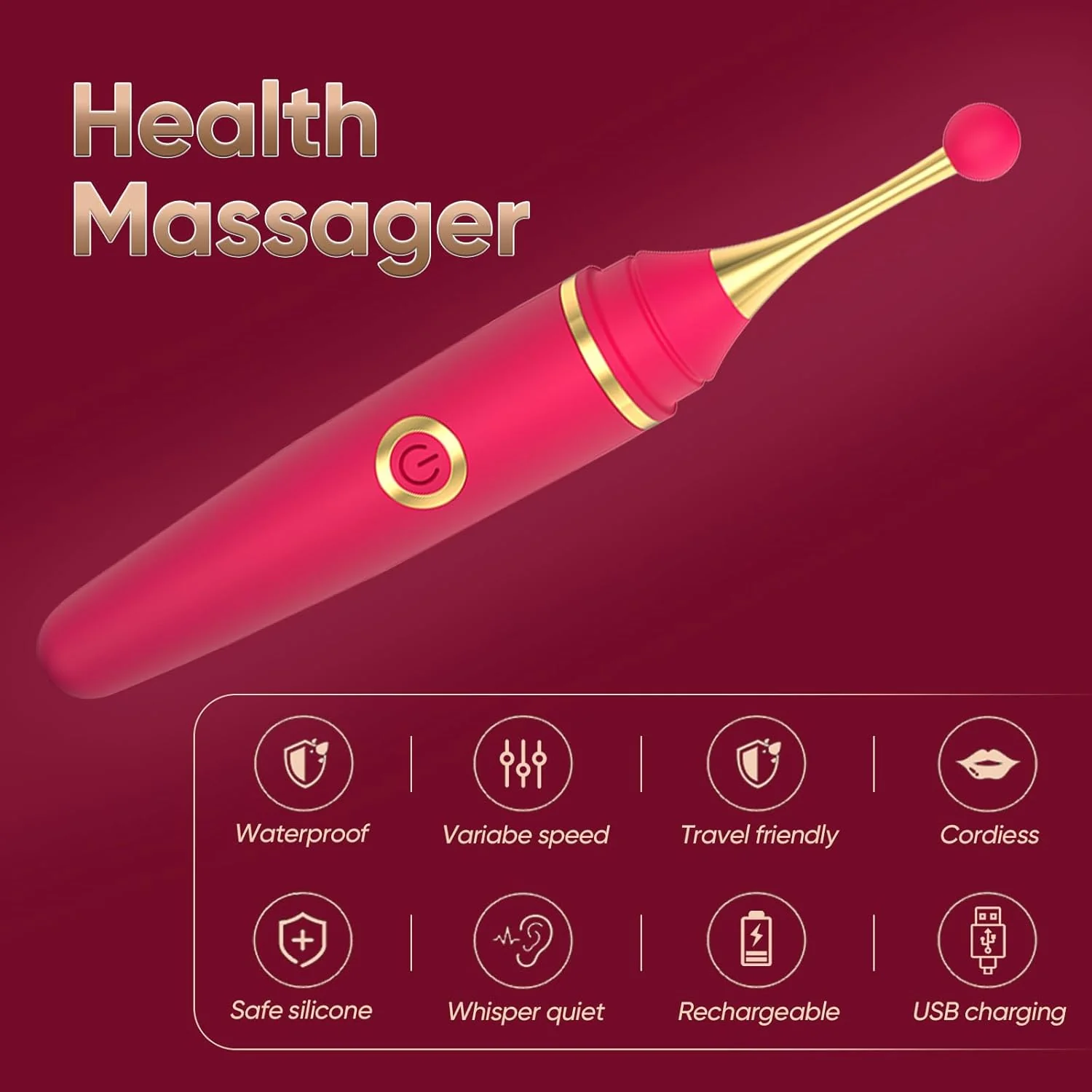 Pen Nipple Clit Stimulator G Spot Vibrator Sexual Pleasure Tools - Image 3