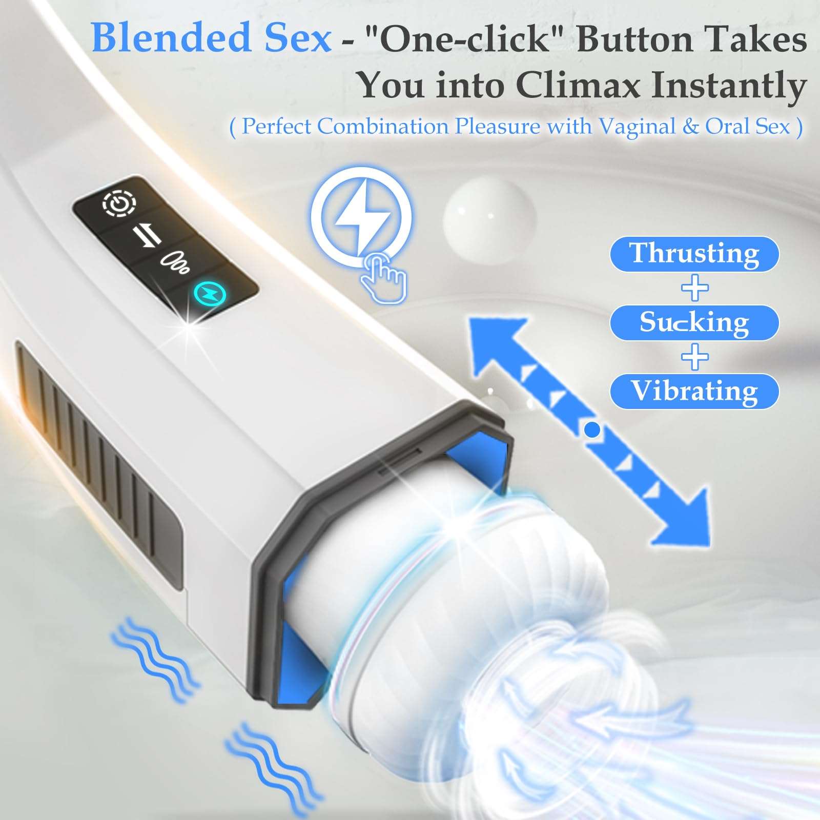 007-Ⅲ Penis 4D Clip Suction Smart Real Voice Tongue Lick Male Masturbator - Image 11