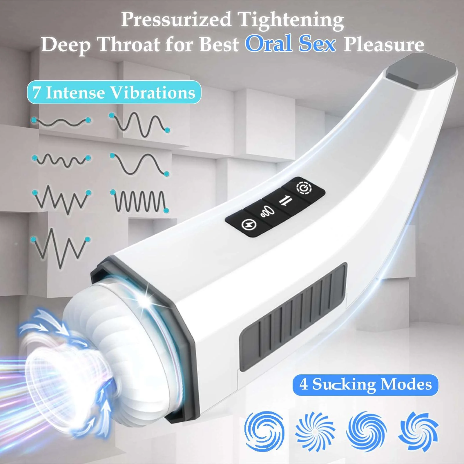 007-Ⅲ Penis 4D Clip Suction Smart Real Voice Tongue Lick Male Masturbator - Image 12