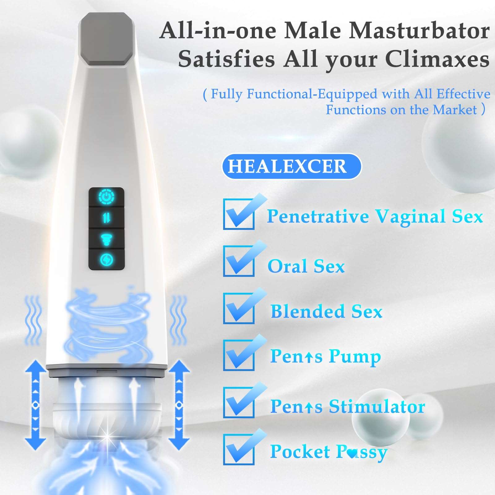 007-Ⅲ Penis 4D Clip Suction Smart Real Voice Tongue Lick Male Masturbator - Image 7