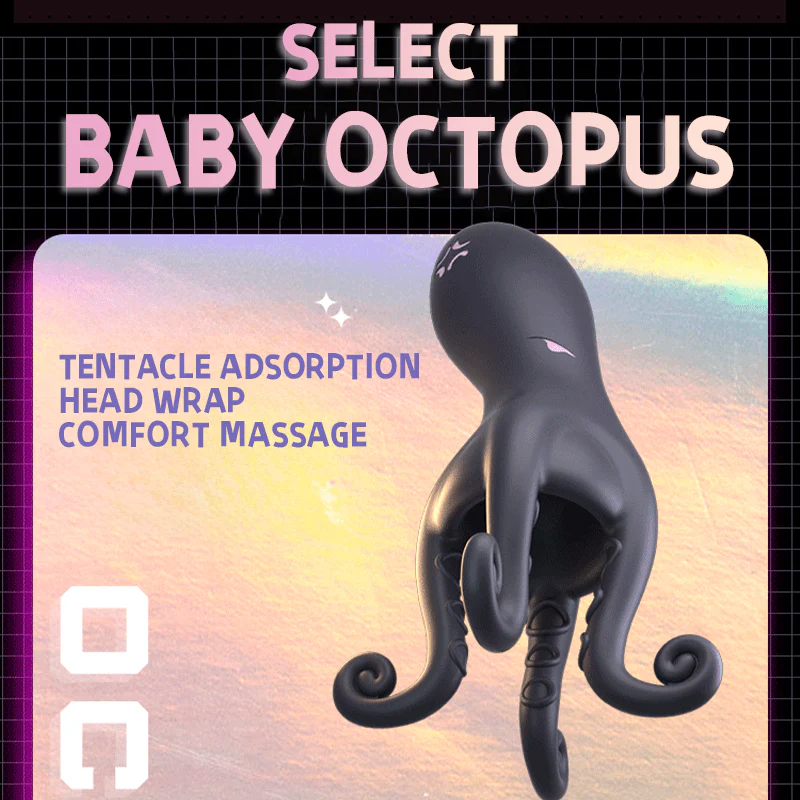 Penis Vibrator 10 Vibrating Modes with Barbel Tentacles Particles Octopus Male Sex Toys - Image 2
