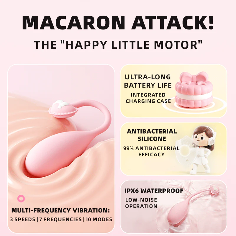 Pink Macaron 10 Modes Egg Vibrator - Image 3