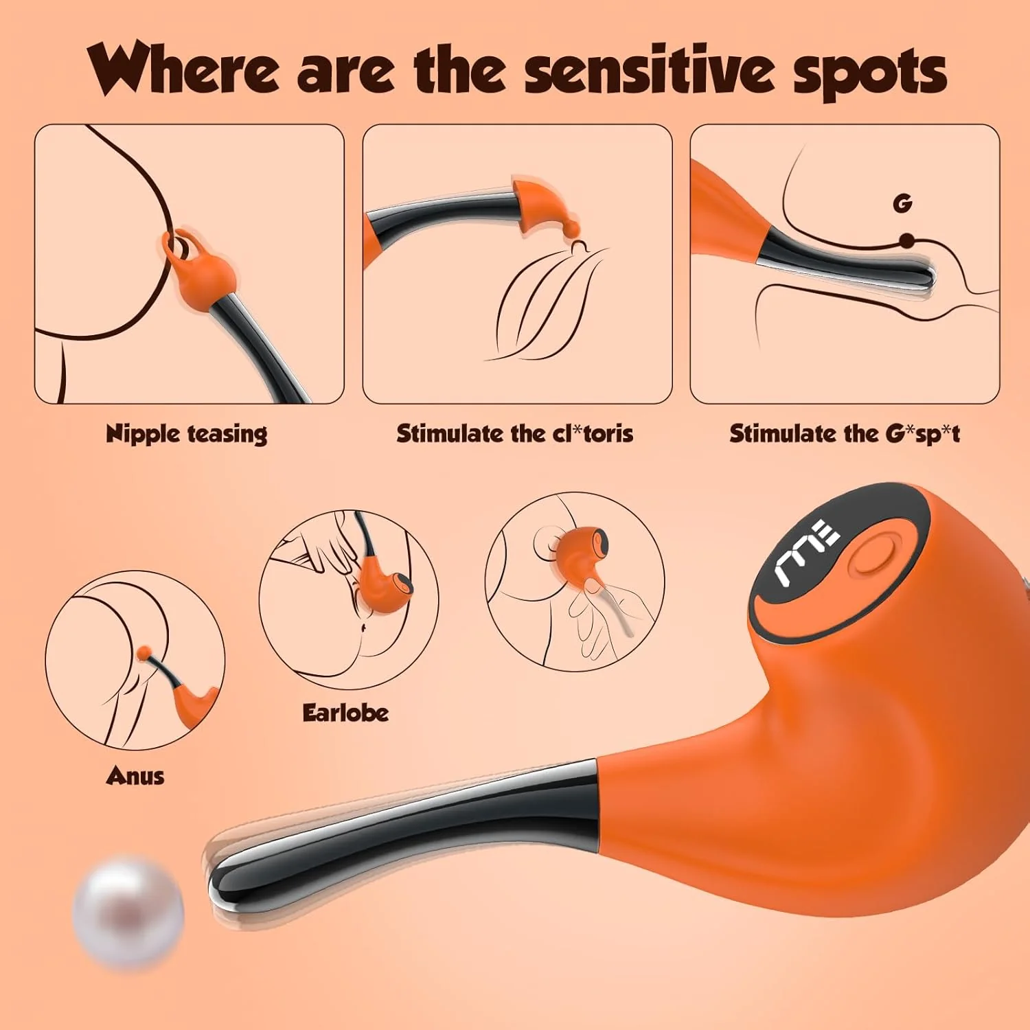 Pipe LED Screen Clit G-Spot Nipple Vibrator Sexual Pleasure Tool - Image 4