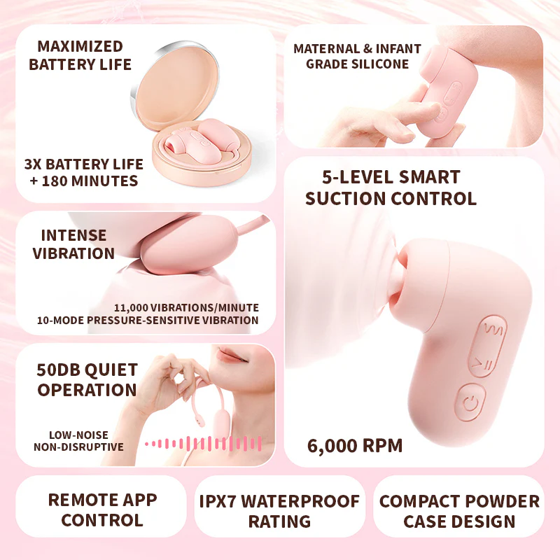 PUPU App-Controlled Suction & Vibrating Egg - Image 4