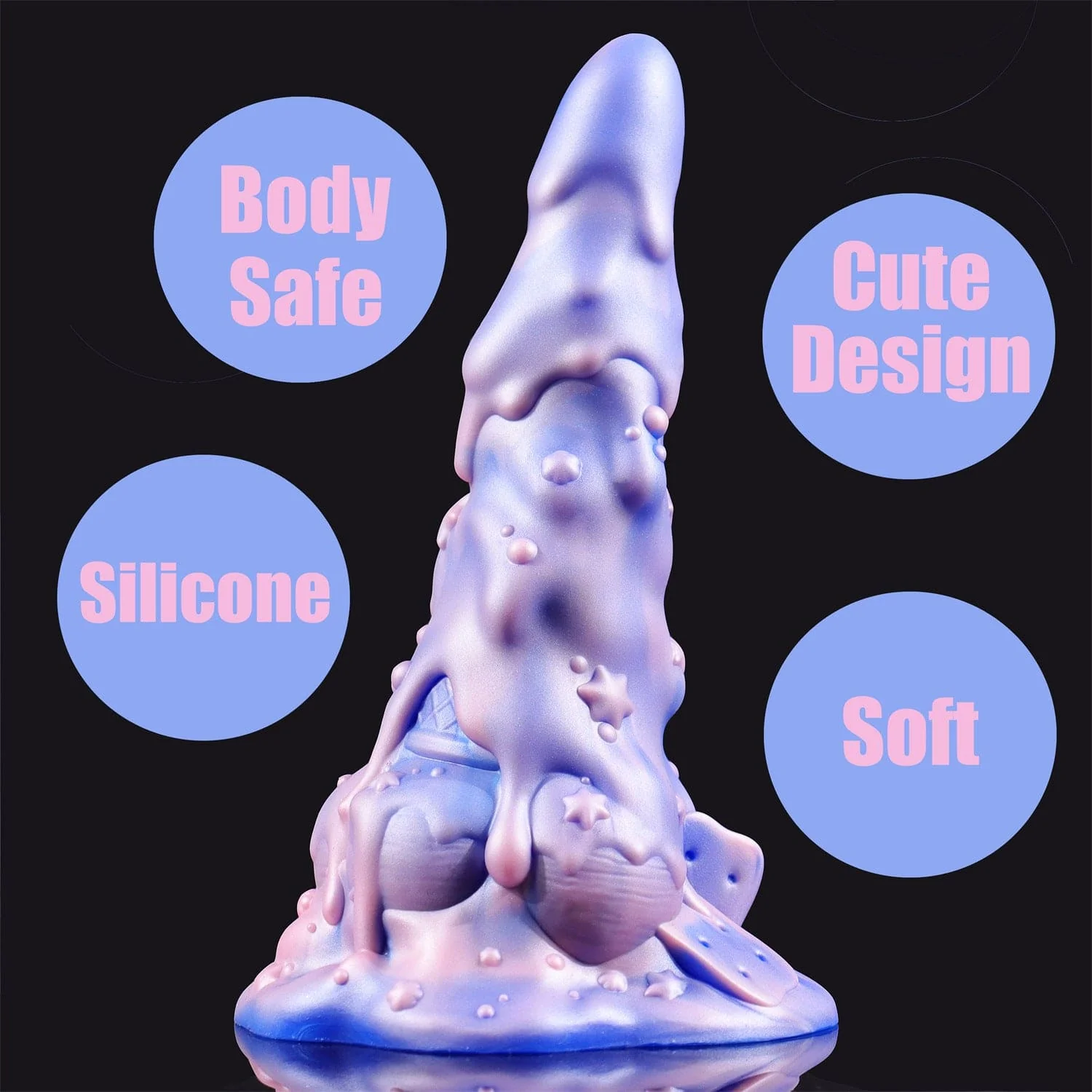 AIMITEX 7.48-inch Rainbow Ice Cream Liquid Silicone Fantasy Dildo Masturbation Massager - Image 5