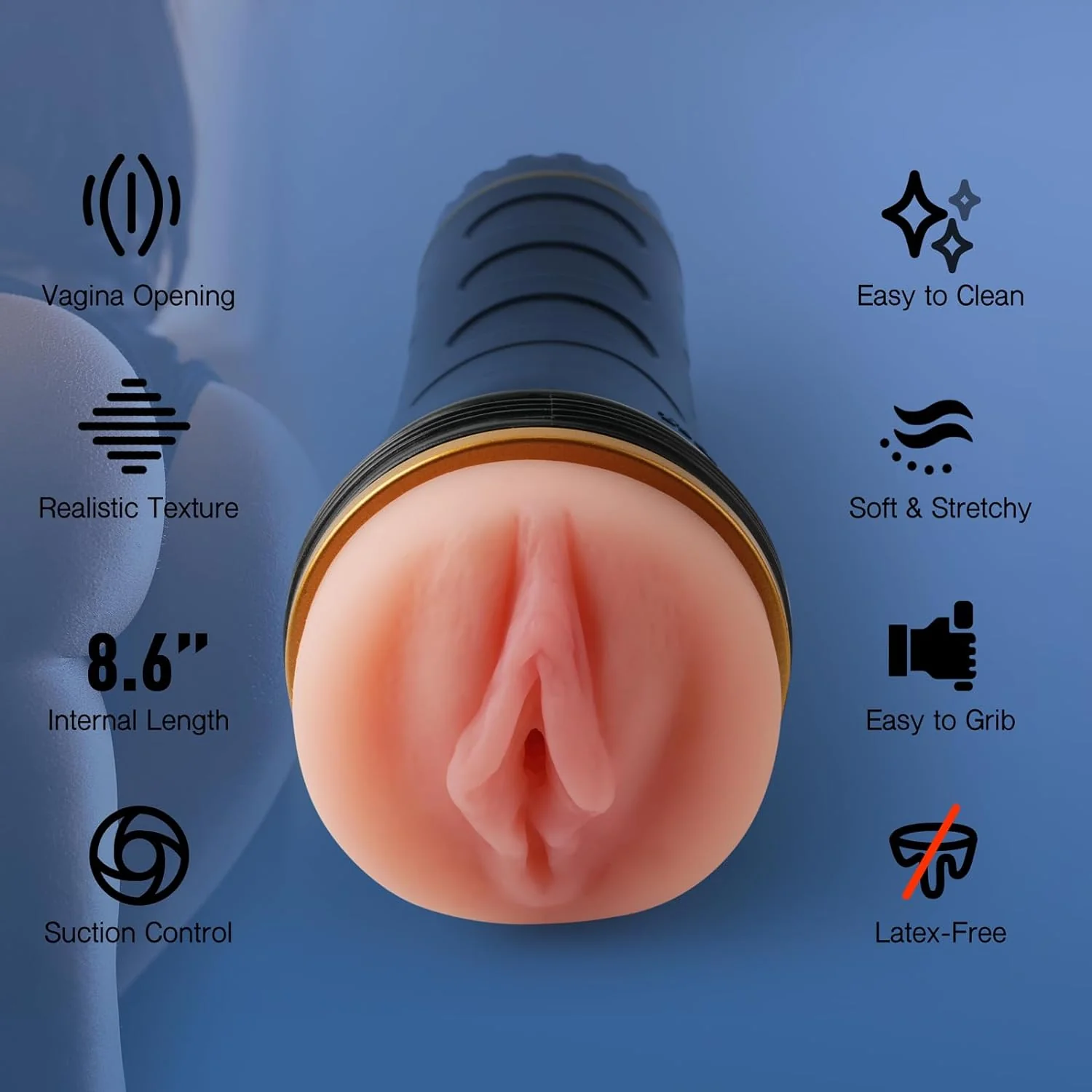 Realistic Textured Vagina Pocket Pussy Male Masturbators Cup - Image 2