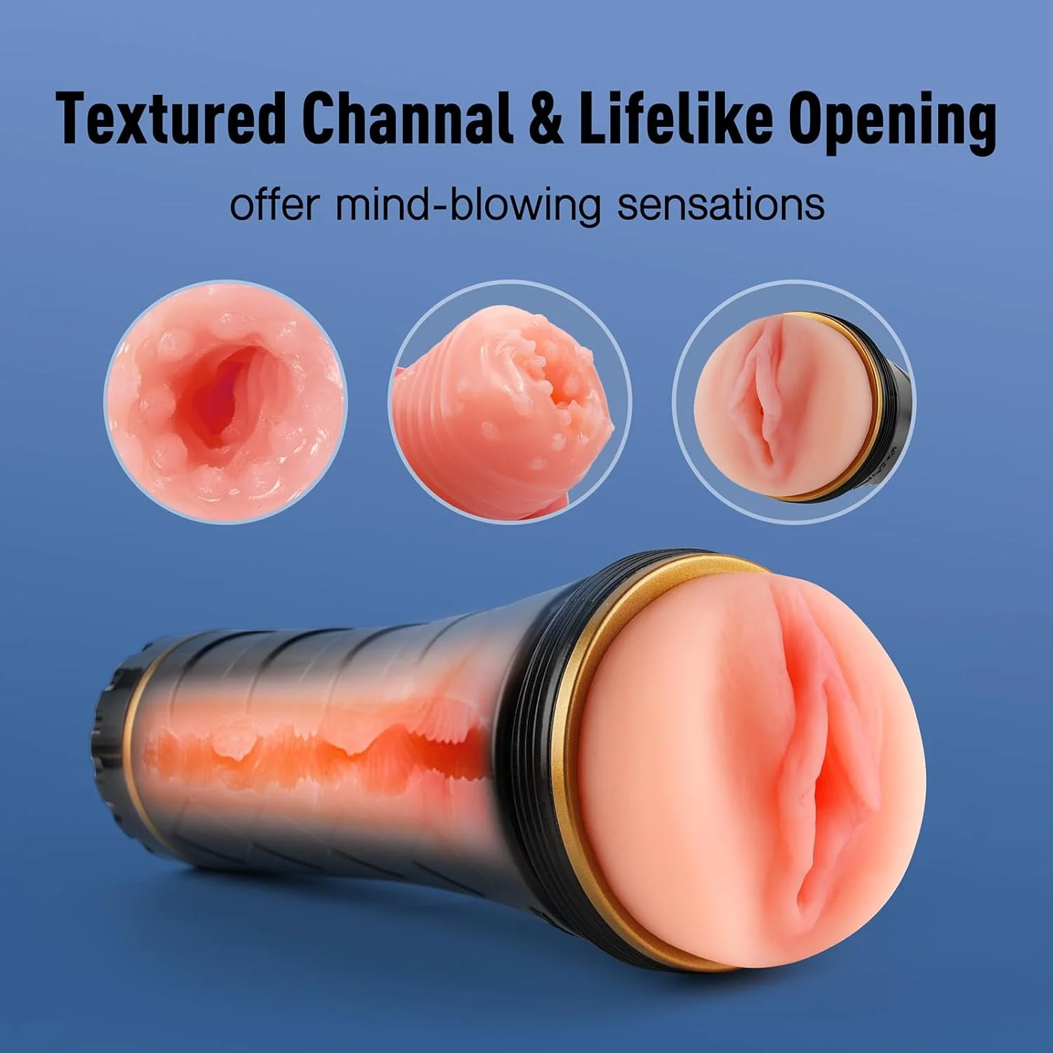 Realistic Textured Vagina Pocket Pussy Male Masturbators Cup - Image 3