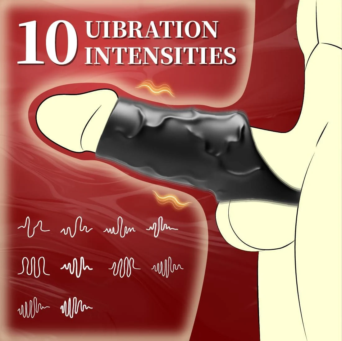 Remote Controlled Vibrating Penis Sleeve 10 Modes Precision Stimulation Vibrating Penis Sleeve - Image 2