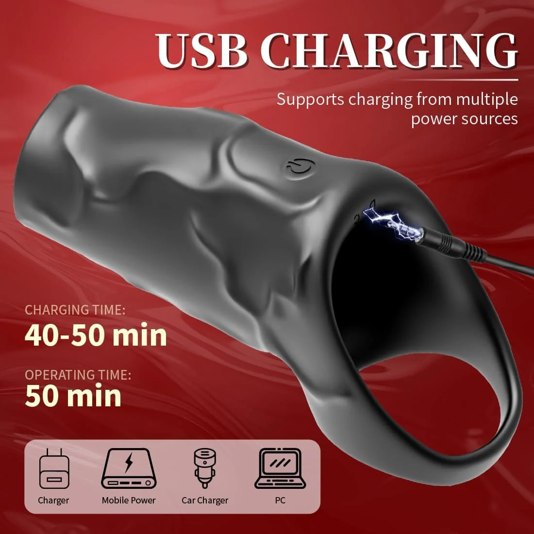 Remote Controlled Vibrating Penis Sleeve 10 Modes Precision Stimulation Vibrating Penis Sleeve - Image 4