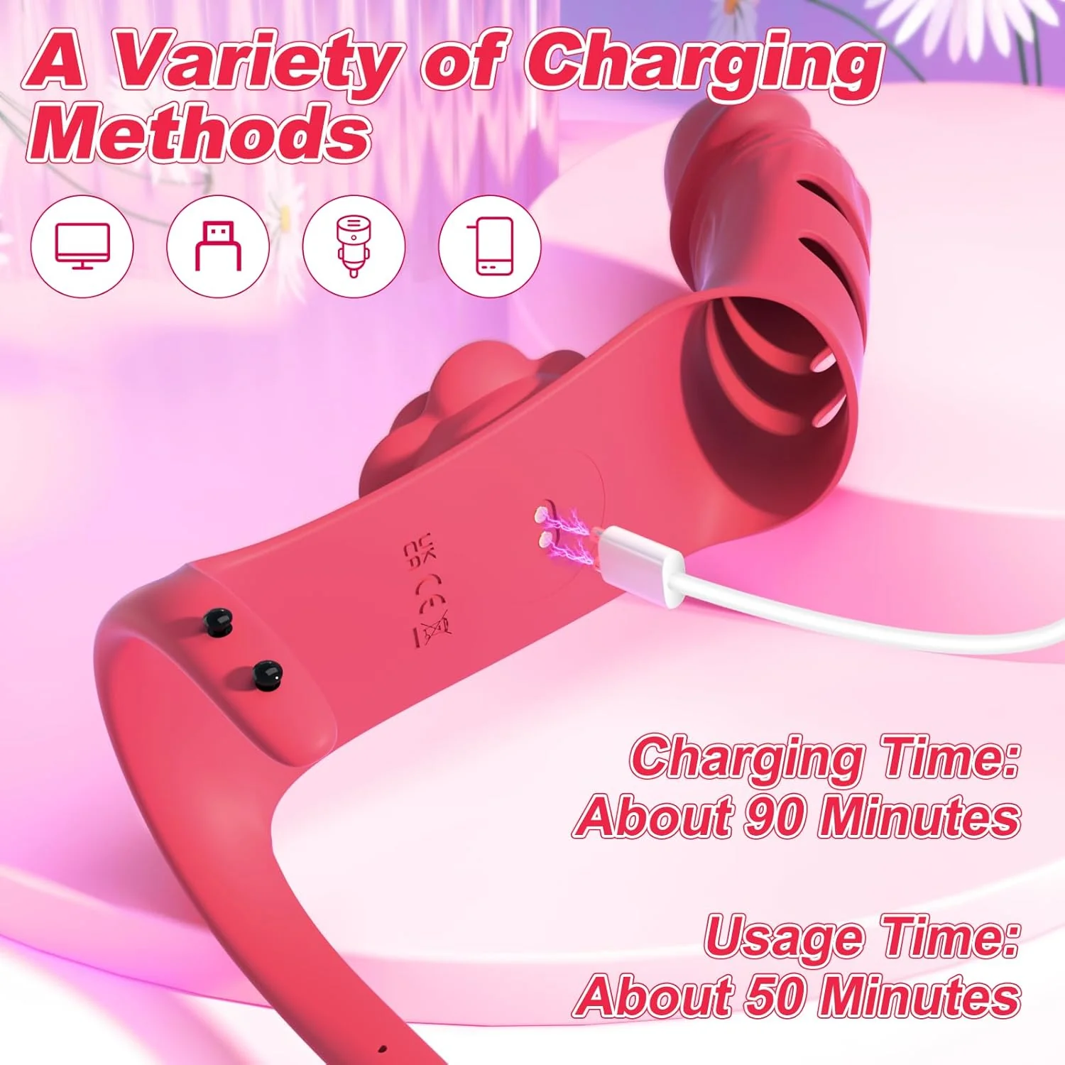 Rose Finger Vibrator 2 in 1 Finger Vibrator 9 Modes G - Spot Stimulation Waterproof - Image 4