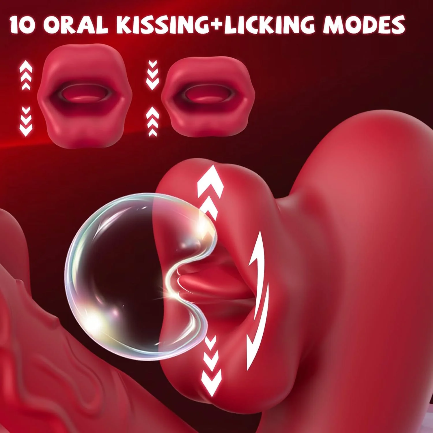 Rose Muncher 3-in-1 G Spot Vibrator Dildo with 10 Flapping & Vibrating & Licking Biting Modes - Image 3