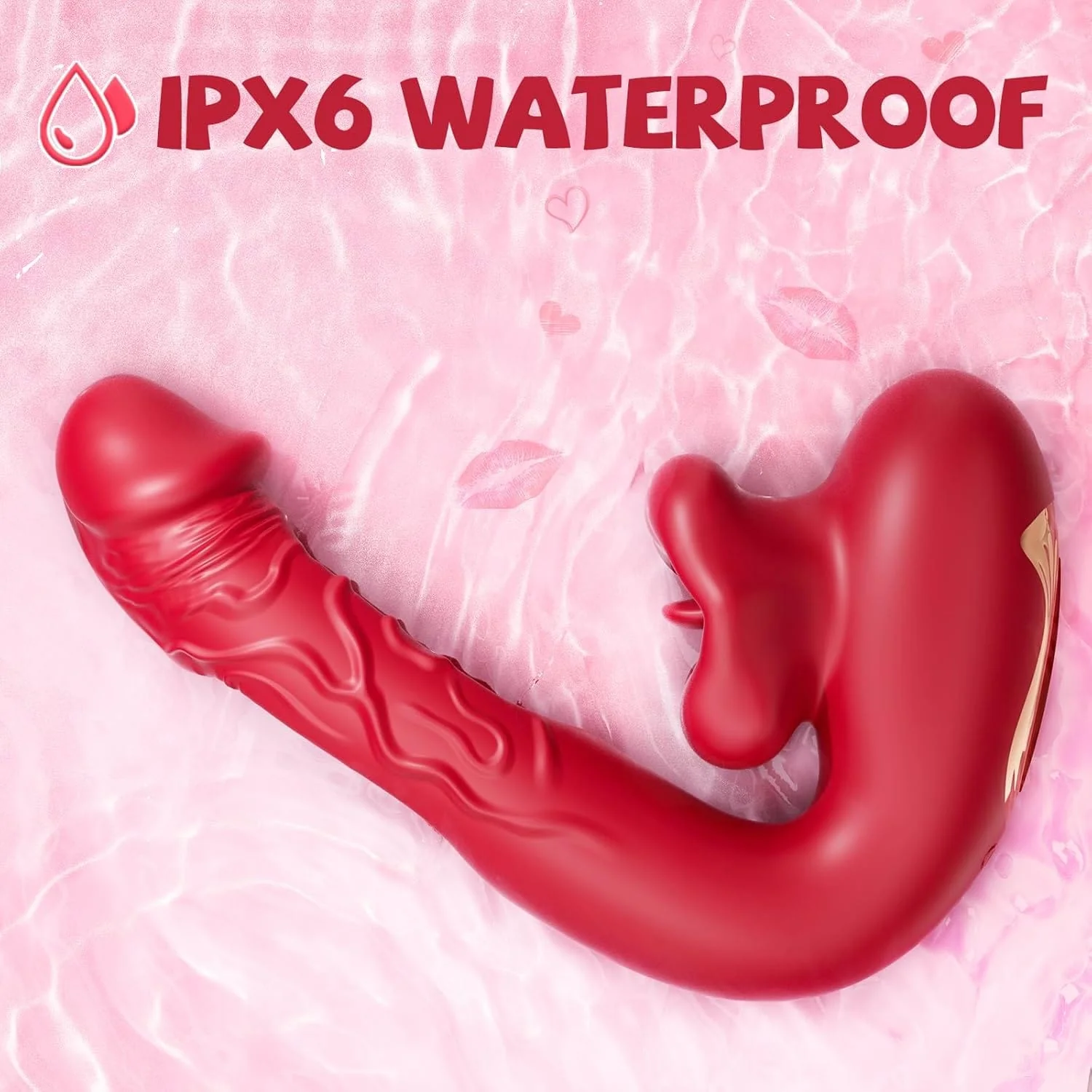 Rose Muncher 3-in-1 G Spot Vibrator Dildo with 10 Flapping & Vibrating & Licking Biting Modes - Image 7