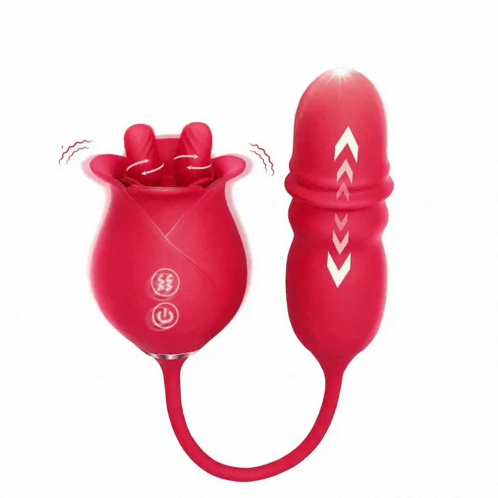 Rose Romeo Dual Tongue Rose Adult Toys Vibrators 10 Licking Thrust