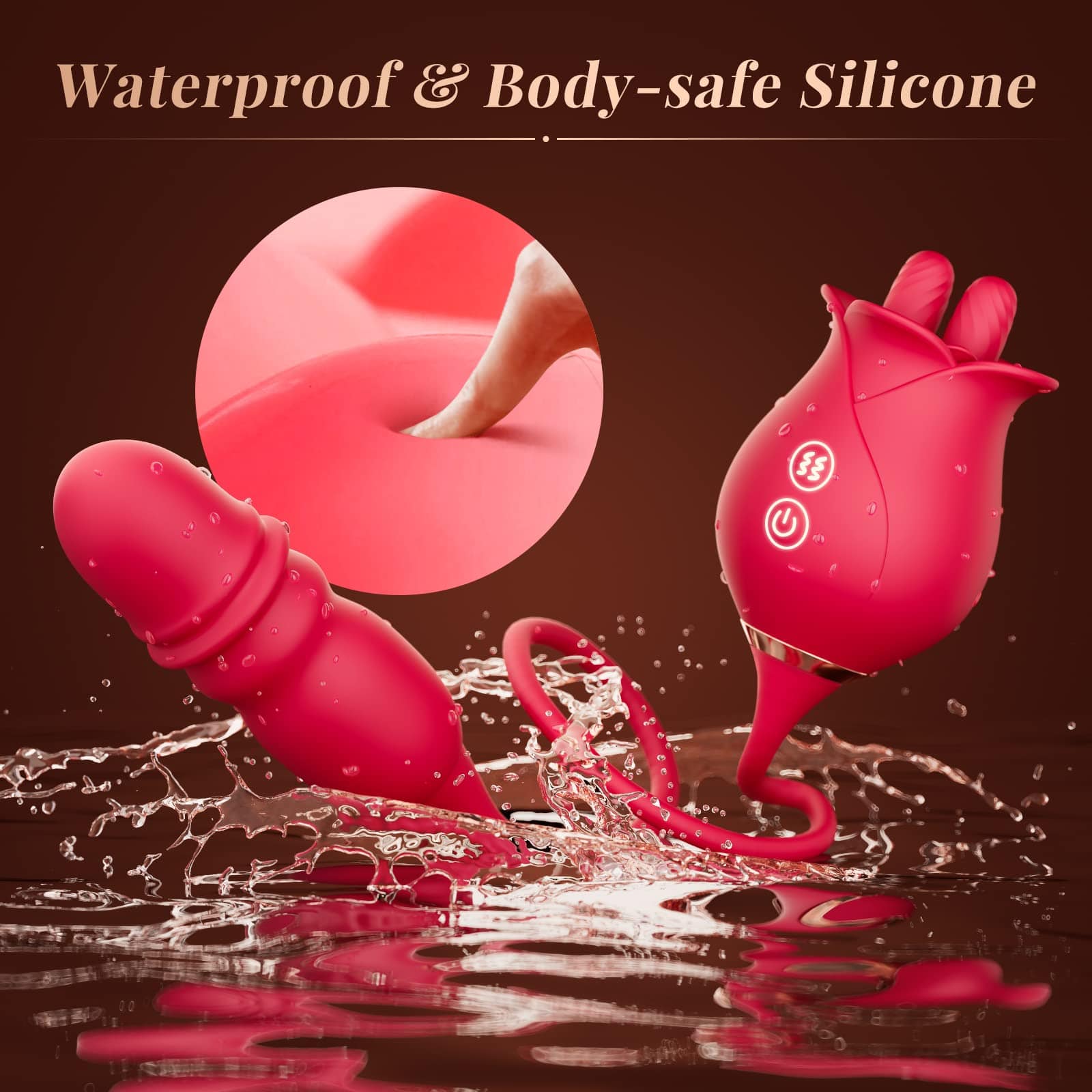 Rose Romeo Dual Tongue Rose Adult Toys Vibrators 10 Licking Thrust - Image 4