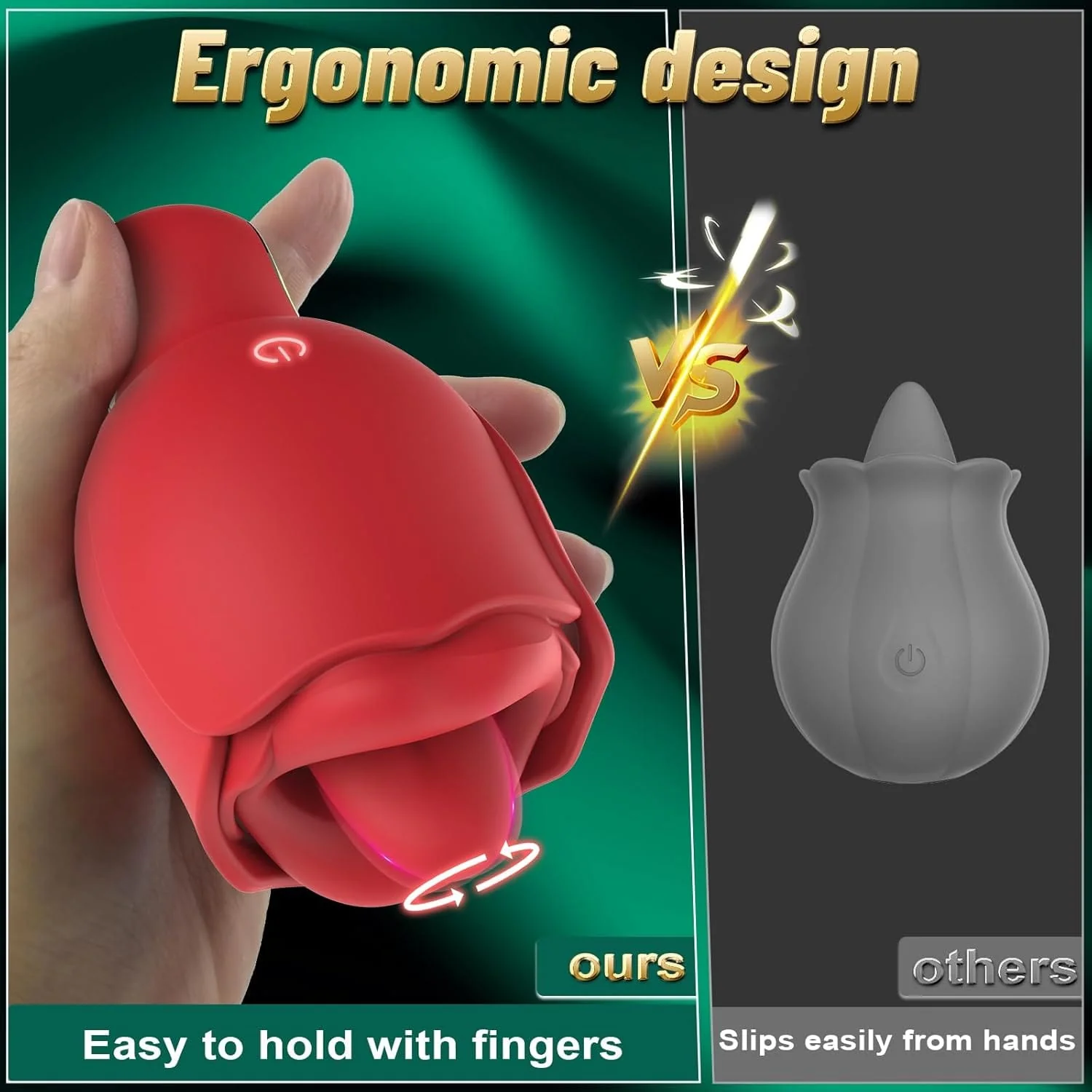 Rose Sex Toy with 360° Rotated Licking Tongue Mouth - Image 5