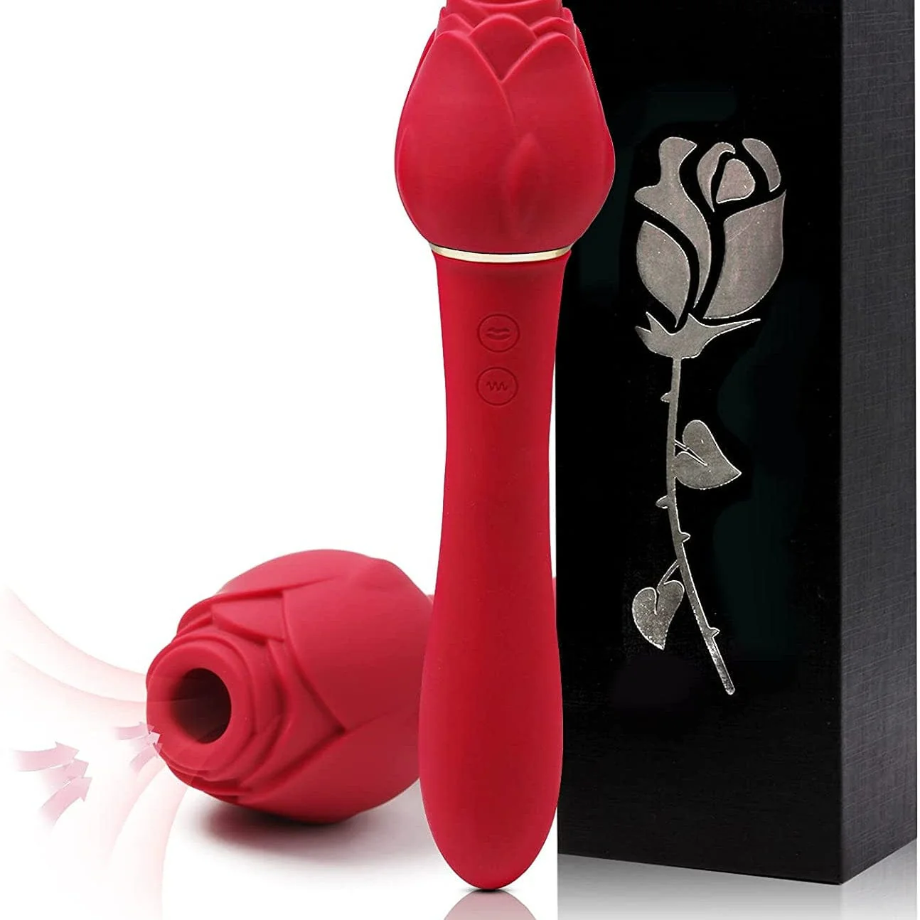 Rose Sucking G Spot Vibrator Clit Sucker Nipple Toy - Image 2