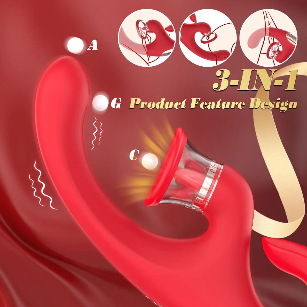 Sandra Tongue Licking Vacuum Suction Clitoral G-spot Vibrator - Image 4