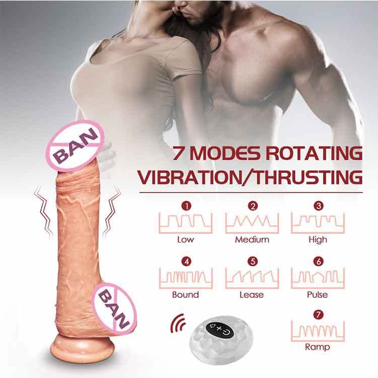 Waterproof 7 Frequency Retractable Swing Dildo - Image 5