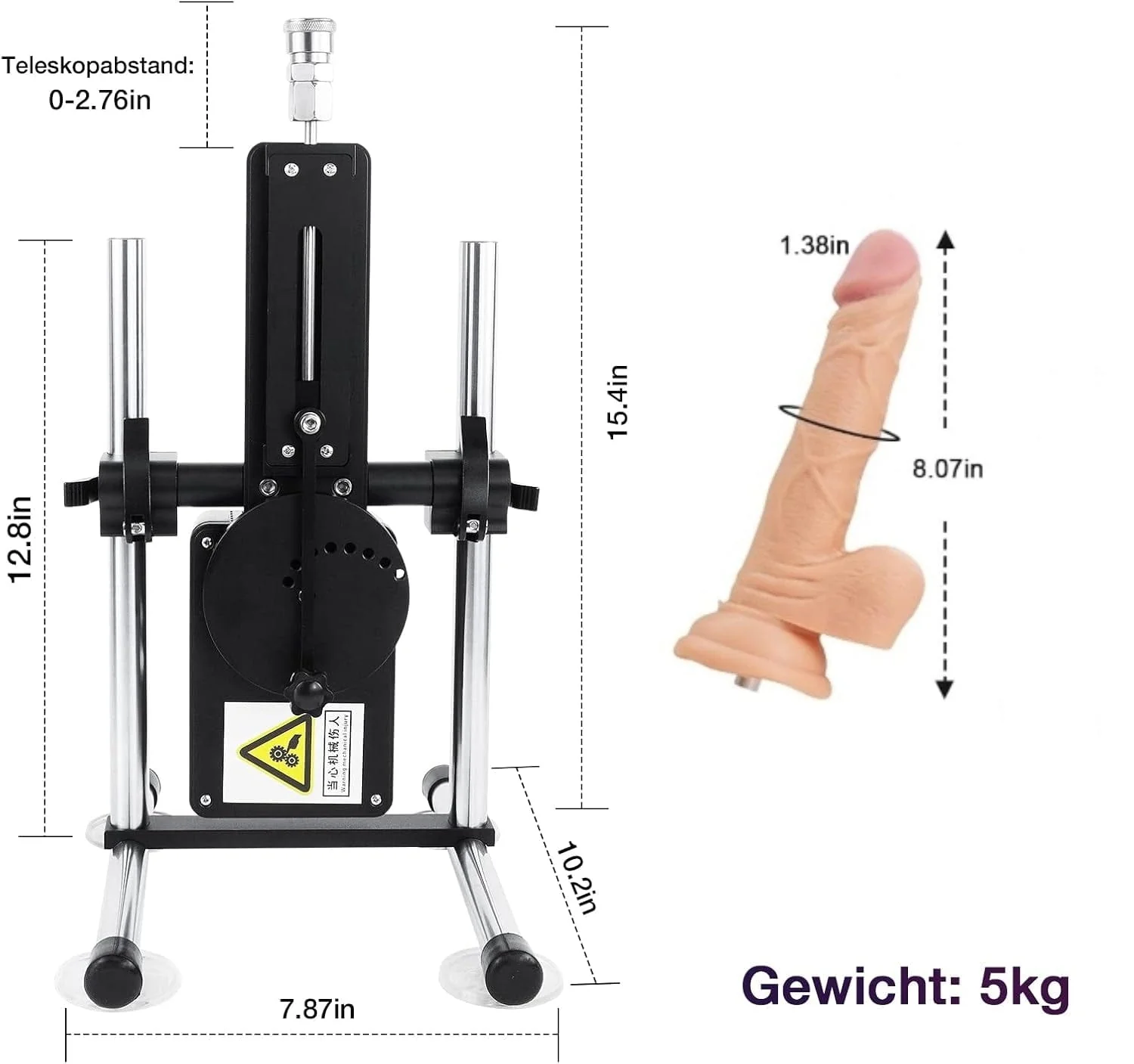 Silent sex machine 70W powerful 7cm adjustable premium thrust dildo machine 3 attachments - Image 7