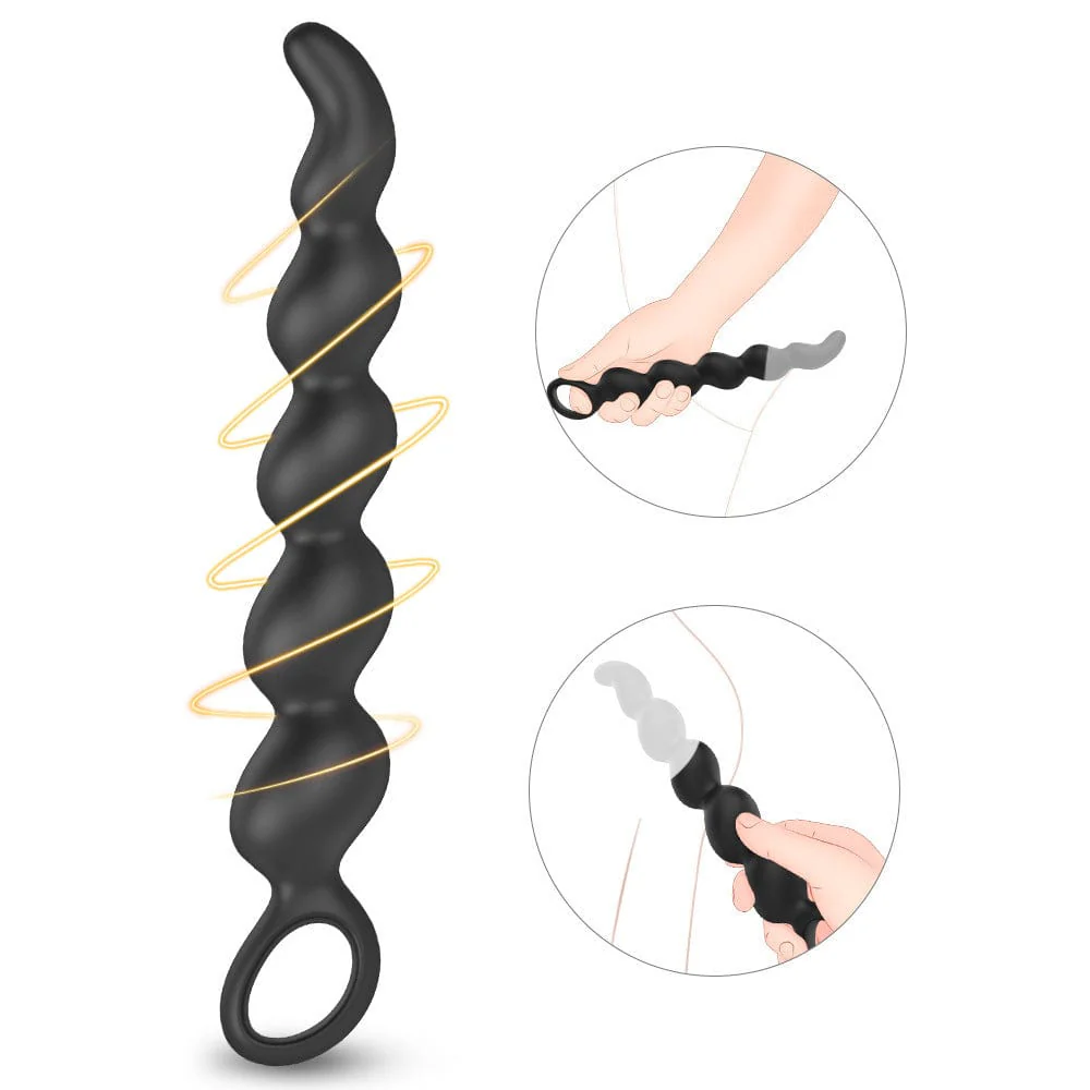 Silicone Anal Beads Prostate Massager Anus Backyard Beads Butt Plug - Image 6