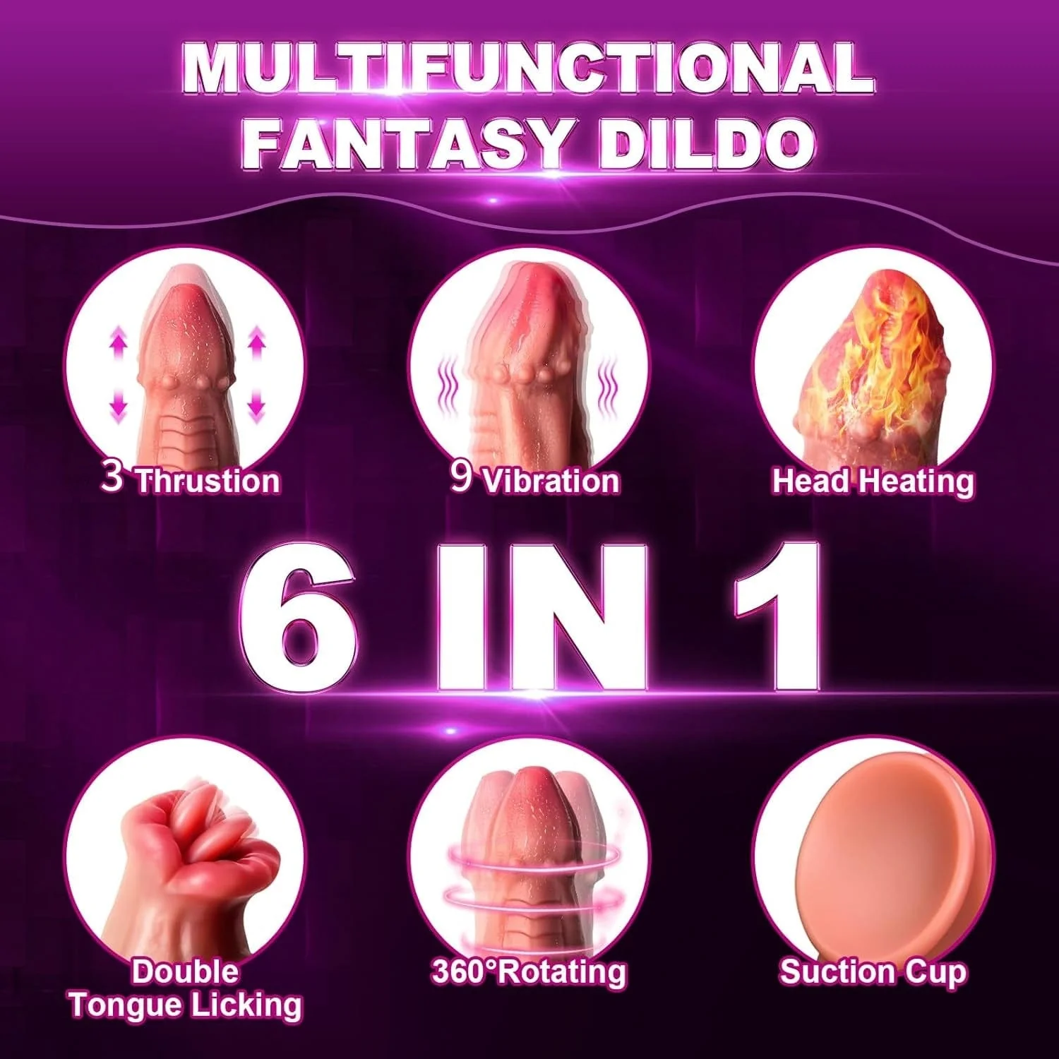 Snake Warrior 9.5in Thrusting Rotation Swinging Dildo Vibrator With Remote - Image 2